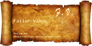 Faller Vince névjegykártya