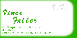 vince faller business card